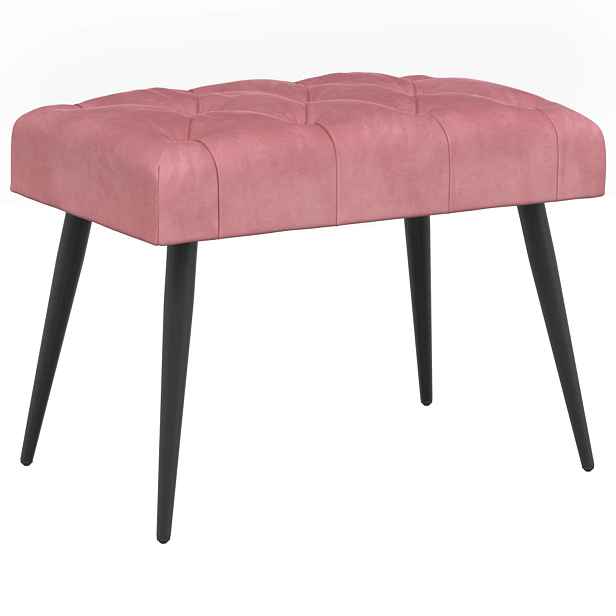 vidaXL Lavice s knoflíkovým prošíváním Růžová 60 x 40 x 45 cm Samet