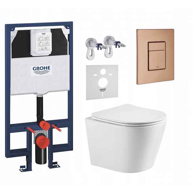 7v1 Sada Wc, Stelaz Grohe Slim, Wc Mísa Tornado Imprese, Tlačítko