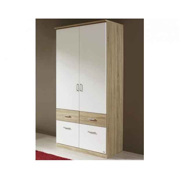 Šatní skříň Bremen, 91 cm, dub sonoma/bílá