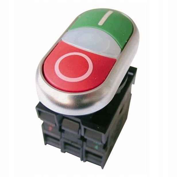 M22-DDL-GR-X1/X0/K11/230-W tlačítko dvojité červené/zelené samonávratem