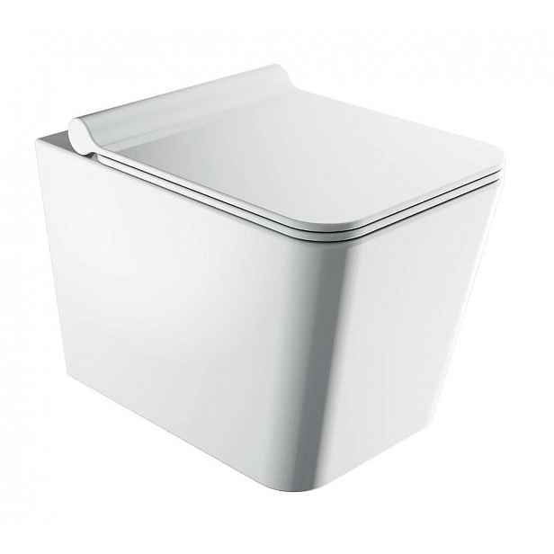 OMNIRES Boston - Závěsné WC se sedátkem SoftClose, Rimless, bílá BOSTONMWBP