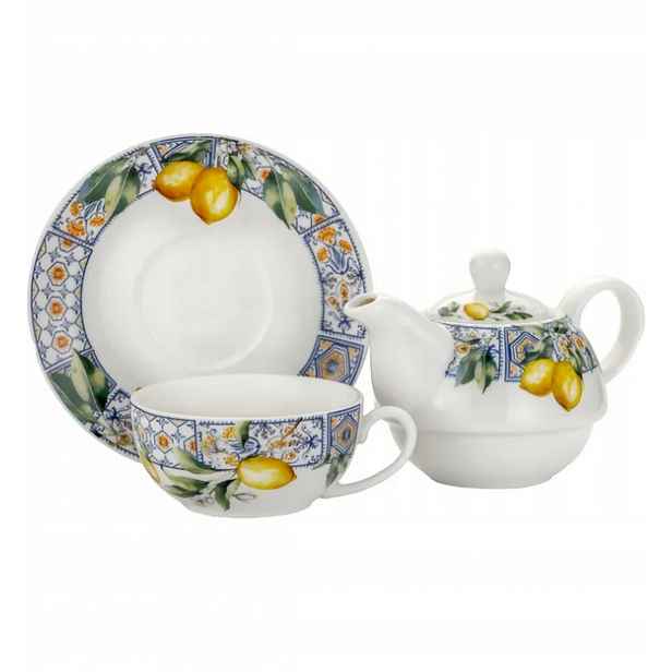 Tea for one porcelánový čajový set 350/240 ml s motivem citronů