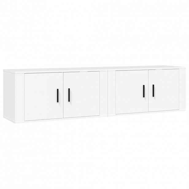 vidaXL Nástěnné TV skříňky 2 ks bílé 80 x 34,5 x 40 cm