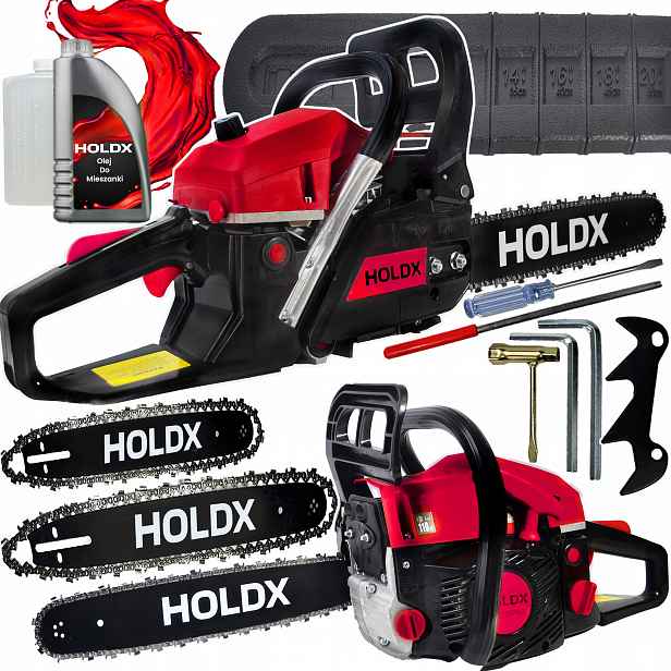 Řetězová Pila Holdx 52CC S Vodítky 18" A 20" Do Lesa Zahrady, Výkonná
