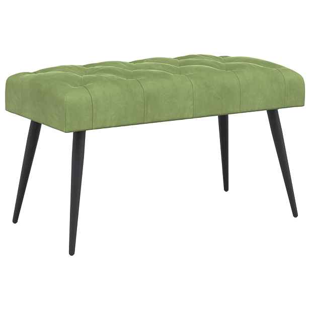 vidaXL Lavice s knoflíkovým prošíváním Světlá zelená 80 x 40 x 46 cm