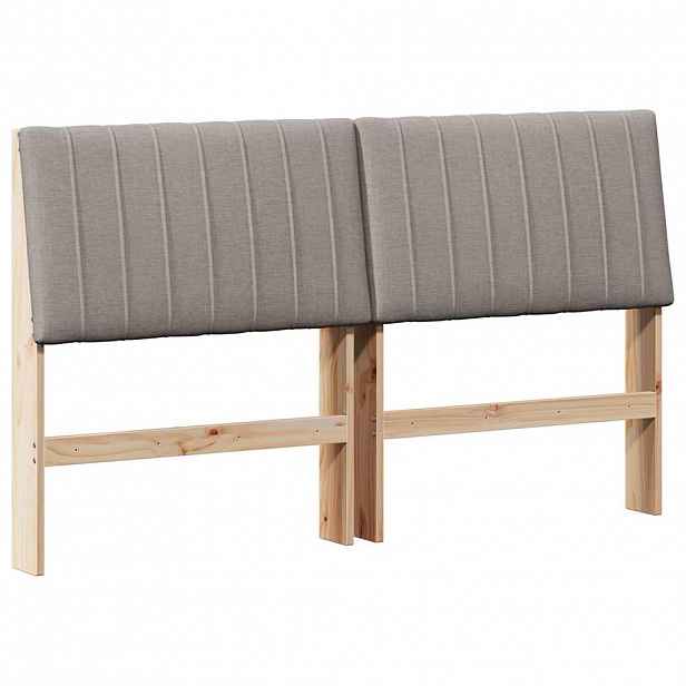 vidaXL Čalouněné čelo postele Taupe 160 cm Masivní borové dřevo