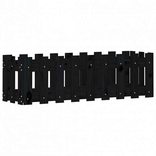 vidaXL Vyvýšený záhon plotový design černý 100x30x30 cm masiv borovice