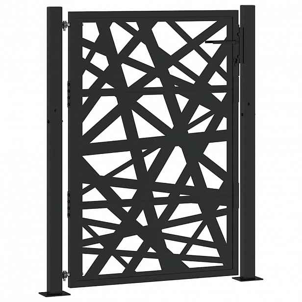 vidaXL Zahradní branka černá 100 x 125 cm ocelová světlý design