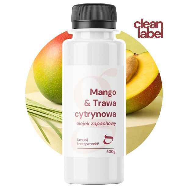 Vonný olej Mango & Tráva Citronová na svíčky a mýdlo velká láhev 500 g