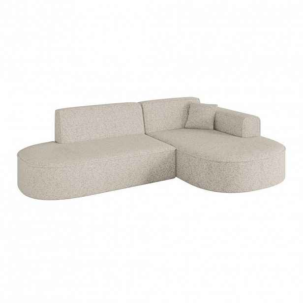 ALTDECOR ROHOVÁ SEDACÍ SOUPRAVA s otomanem vpravo MARI-L1 – 243 x 171 x 79 cm, béžová látka