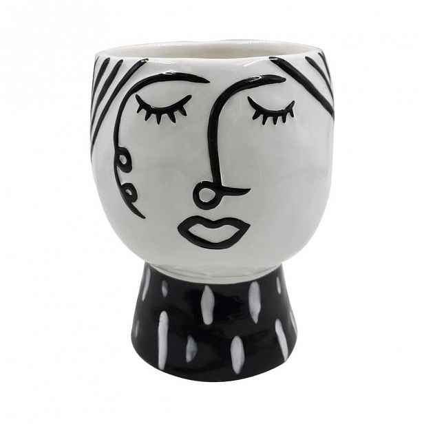 Černo-bílá porcelánová váza Mauro Ferretti Pot Face