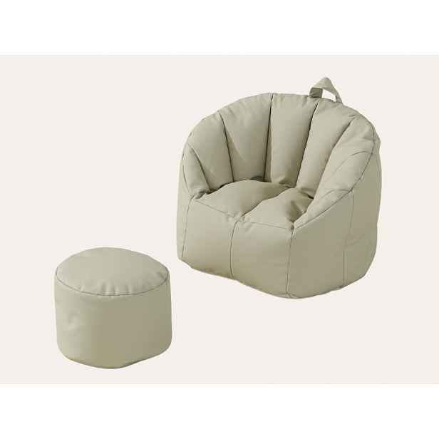 ELIS DESIGN Dětské křesílko s podnožkou Mušle - béžové