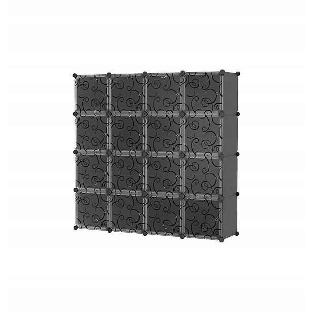 Hogler 3882 Variabilní regálový systém 16 modulů, 144 x 144 x 37 cm, černá