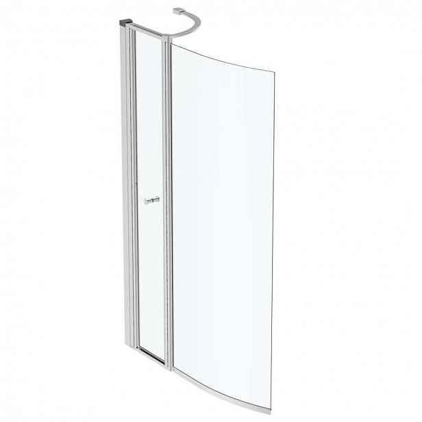 Ideal Standard Connect Air - Vanová zástěna 89x142 cm, stříbrná/čiré sklo E1137EO