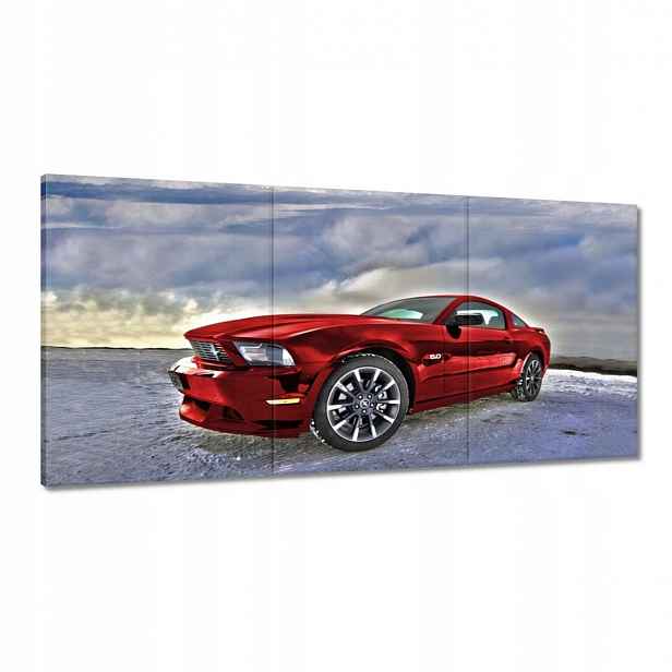 Obrazy 180x90 Červený Mustang Sníh