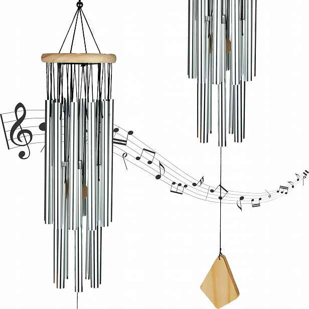 Větrné zvonky 75 cm chimes kovový větrný zvonek 20 trubek venku