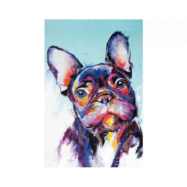 Obraz na plátně Francouzský buldoček, 60x90 cm, efekt ruční malby