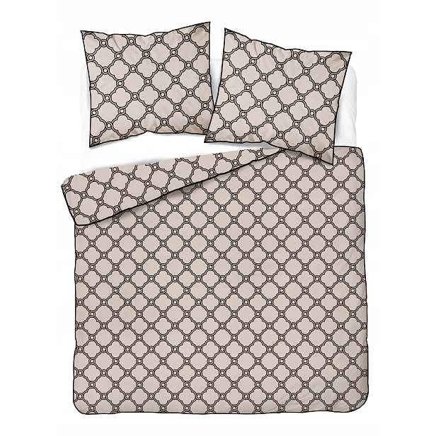 Elegantní perkálové povlečení s lemováním 220x200 Perkálová béžová 5592B
