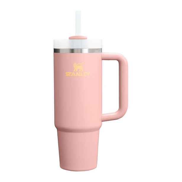 Broskvová termoska s brčkem z nerezové oceli 890 ml Quencher H2.O FlowState™ Tumbler Peach Rose – Stanley