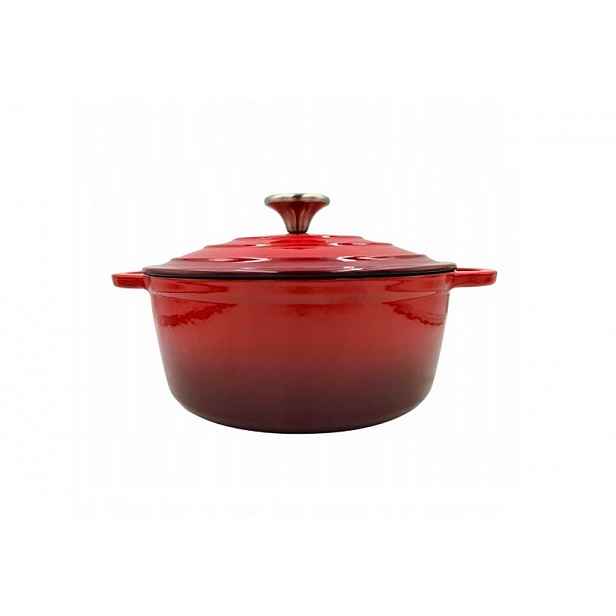 Hrnec litinový smaltovaný 24 cm červený DQ24