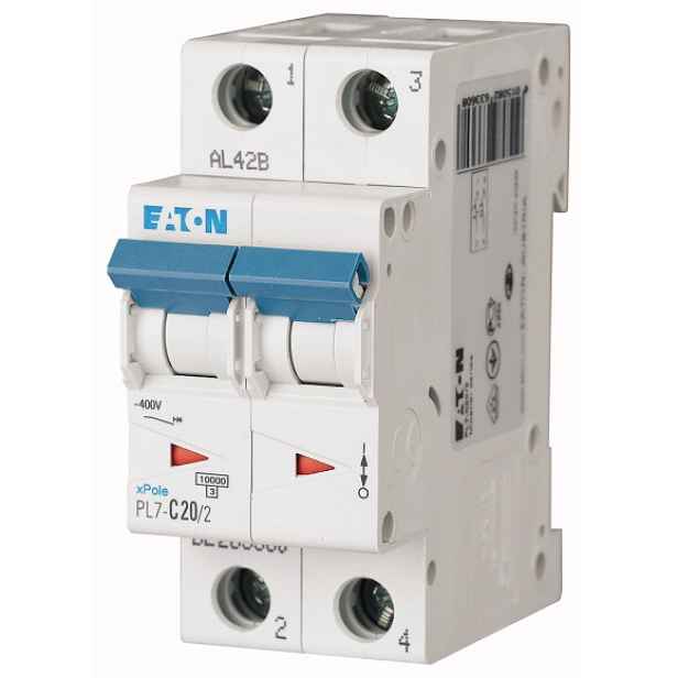 Jistič Eaton PL7-C20/2 10 kA C 20 A