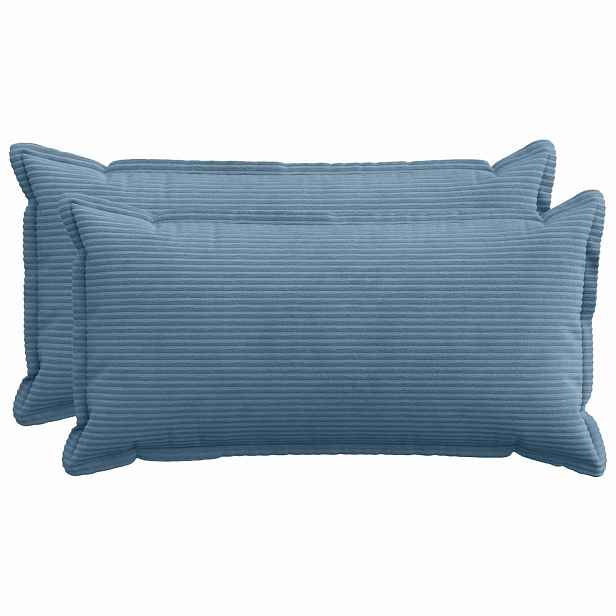 vidaXL Povlak na polštář 2 ks HOUTEN Modrá 40 x 70 cm manšestr