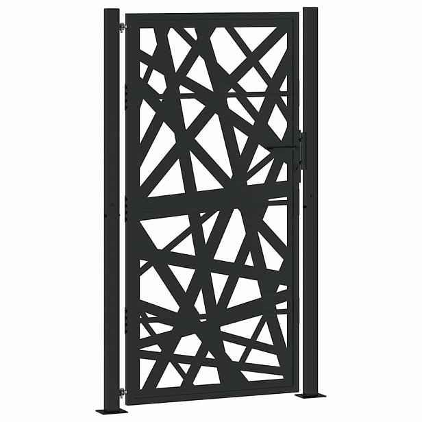 vidaXL Zahradní branka černá 100 x 175 cm ocelová světlý design
