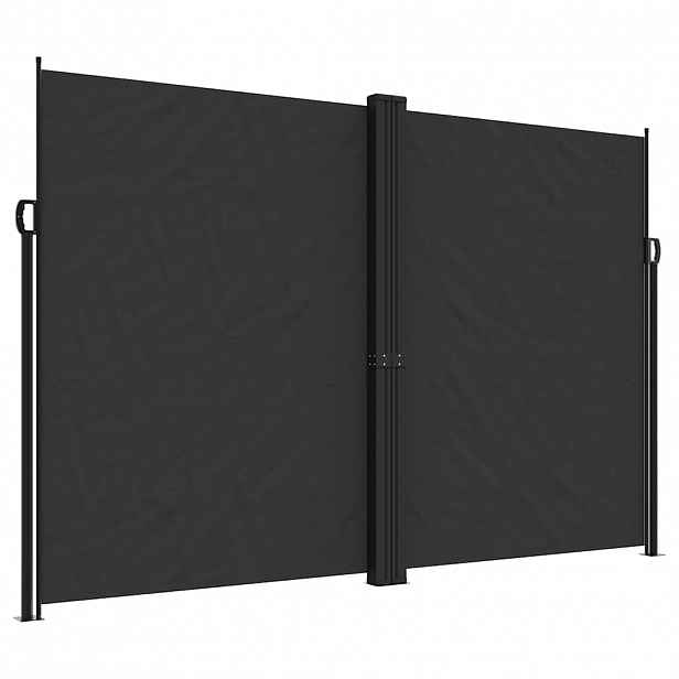 vidaXL Zatahovací boční markýza černá 220 x 600 cm