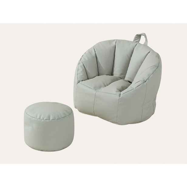 ELIS DESIGN Dětské křesílko s podnožkou Mušle - šedé