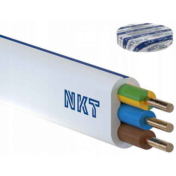 Kabel Nkt instalační Plus YDYp 3x1,5 žlutě bílý 450/750V 100 m