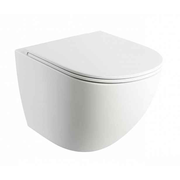 OMNIRES Ottawa - Závěsné WC se sedátkem SoftClose, Rimless, matná bílá OTTAWAMWBM