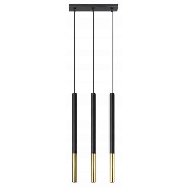 Sollux Závěsná lampa Mozaica 3L Černá/Zlatá Metal G9 12W