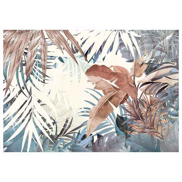 Tapeta Zelené tropy akvarel listy palmy monstera relax 200x140 lepidlo