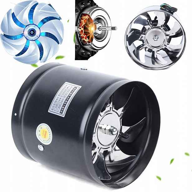Ventilátor 150 MM Tichý 40 Db 500 M³/h 220 V Pro Hotelové Supermarkety
