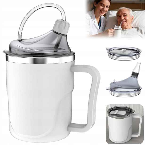 Hrnek S Úchytkami A Náustkem Senior Dospělý 400 ML Nerezová Ocel
