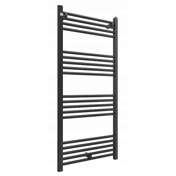 Koupelnový Radiátor Černý 60/130 cm Žebříkový Radiátor Moderní Puerto
