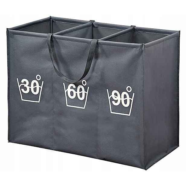 Skládací Koš Na Prádlo Polyester S Přihrádkami 150 L 75X60X35 CM Antracit