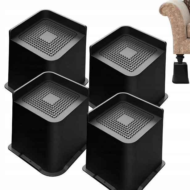 Vyvýšení Pro Postel Nábytku Podstavce 6 Palců Vyvýšení 4 Ks Černé