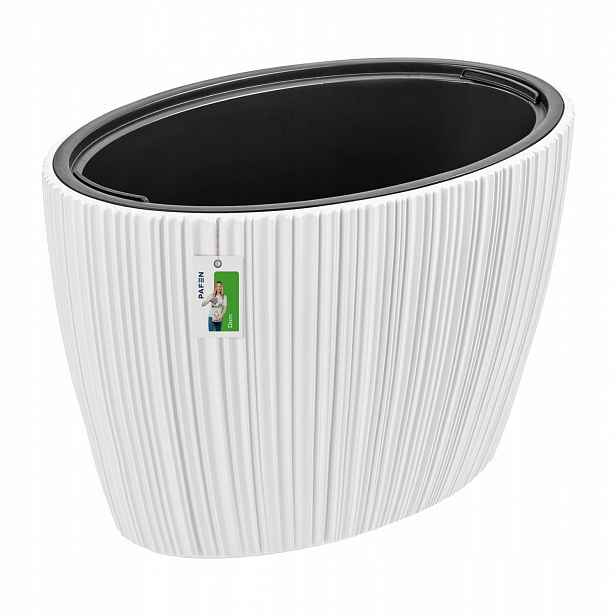 Květináč oválný Oro Oval DBOE600-S449 Bílý dekorativní rýhovaný