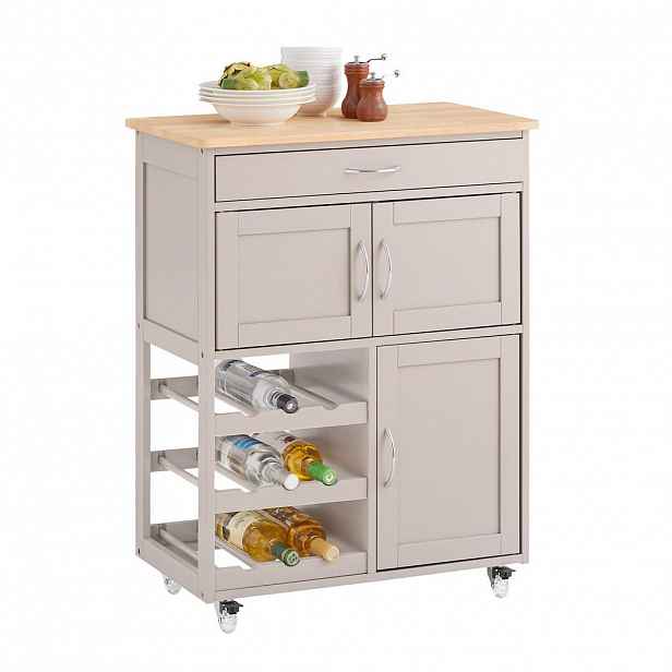 SoBuy KUCHYŇSKÝ VOZÍK s 1 zásuvkou 67x38x87cm Nordický
