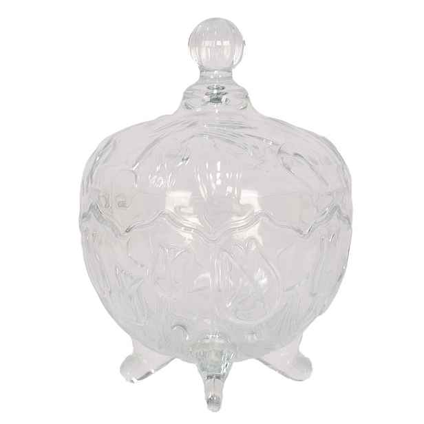 Transparentní skleněná dóza na cukrovinky s víkem Tulip - Ø 15*20 cm Clayre & Eef