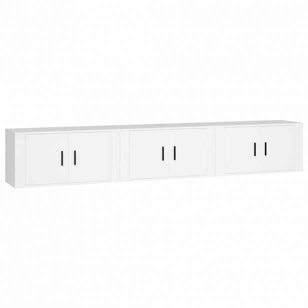 vidaXL Nástěnné TV skříňky 3 ks bílé 80 x 34,5 x 40 cm