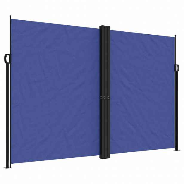 vidaXL Zatahovací boční markýza modrá 220 x 600 cm