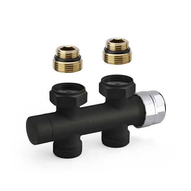 H ventil termostatický 1/2"×3/4" EK matný černý přímý
