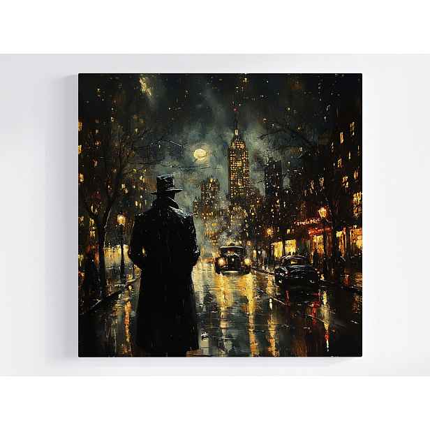 Obraz Na Plátně Canvas Město Noc Déšť Muž Temnota Úzkost 50x50