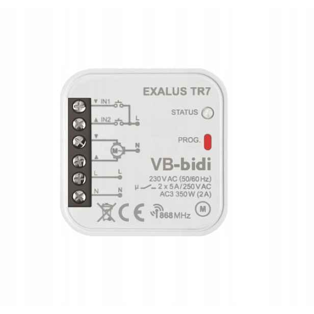 Vb-bidi Fasádní žaluziový regulátor, modul 230V BiDi Exalus