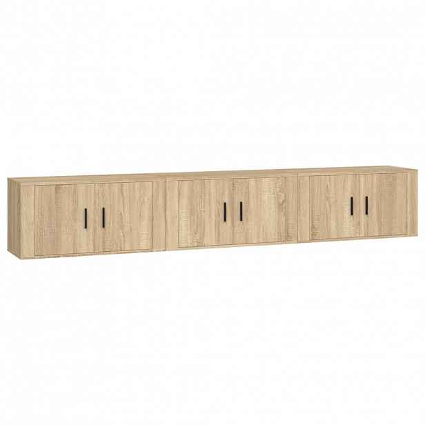 vidaXL Nástěnné TV skříňky 3 ks dub sonoma 80 x 34,5 x 40 cm
