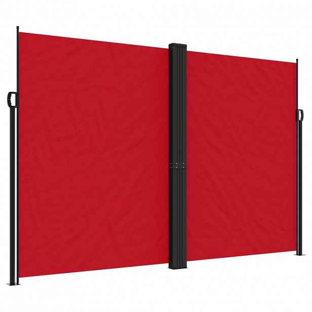 vidaXL Zatahovací boční markýza červená 220 x 600 cm