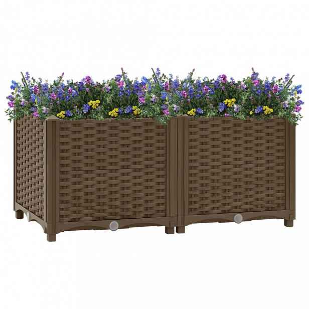 Vyvýšený záhon 80x40x38 cm PP Dekorhome Hnědá