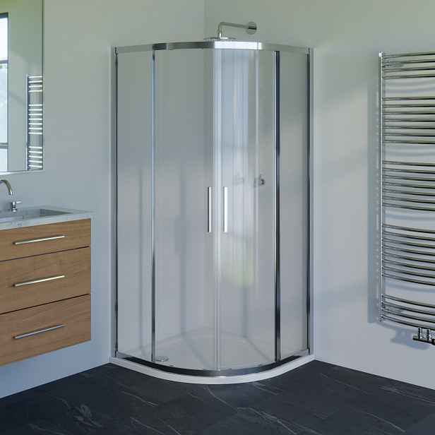 Kout sprchový Wecco SHINY 800×800 mm lesklý hliník/čiré sklo R550